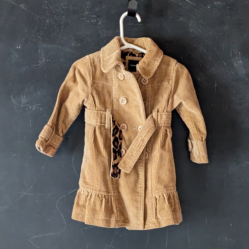 GAP Corduroy Girls Jacket Ruffle Button Tie  Sz 12-18 months
